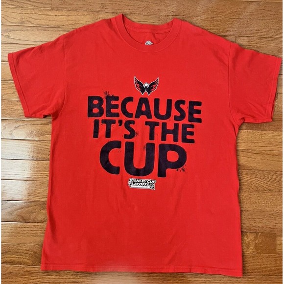 Washington Capitals Because It's The Cup 2018 Playoffs NHL T-Shirt Men's Large - Picture 1 of 7